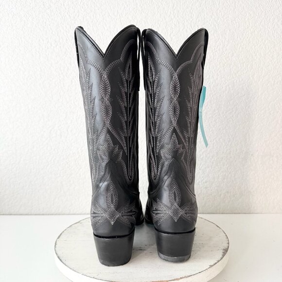 Lane LEXINGTON Womens Cowboy Boots 10 Black Western Cowgirl Mid Calf Pointed Toe - Picture 3 of 11